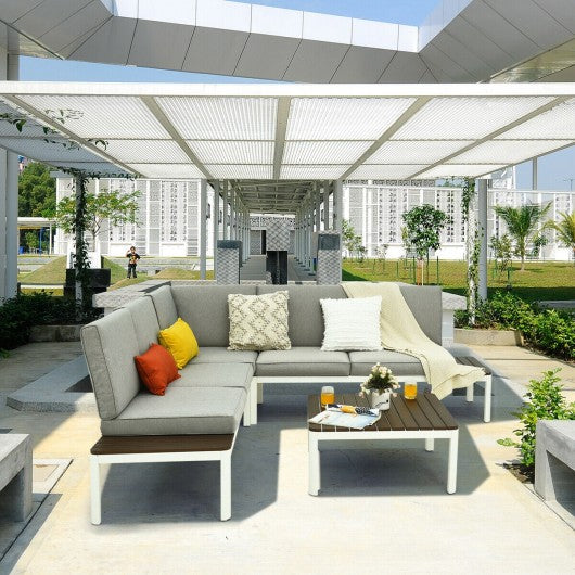 4PCS Patio Aluminum Conversation Furniture Set