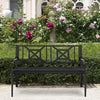 Patio Garden Bench Steel Frame Park Yard Outdoor Furniture