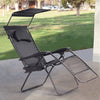Folding Recliner Lounge Chair with Shade Canopy Cup Holder