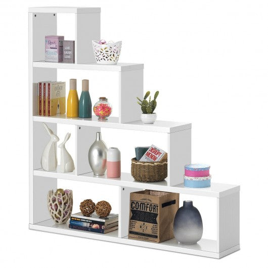 6 Cubes Ladder Shelf Corner Bookshelf Storage Bookcase
