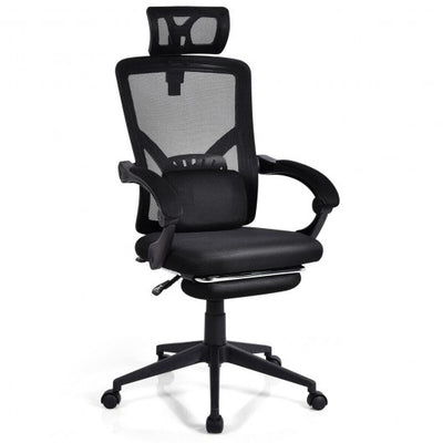 High Back Office Recliner Chair with Adjustable Headrest and Footrest
