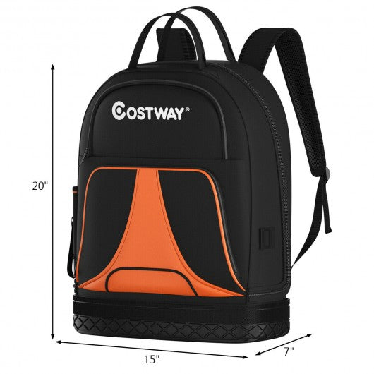 Tool Backpack Heavy Duty Jobsite Tool Bag 33 Pockets