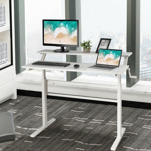 Standing Desk Crank Adjustable Sit to Stand Workstation