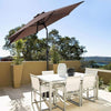 9FT Patio Umbrella Patio Market Steel Tilt W/ Crank Outdoor Yard Garden-Tan