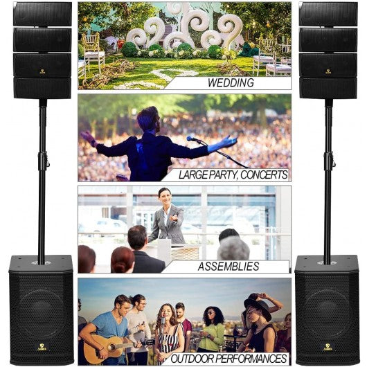 12 Inch 4000Watt Powered PA Speaker Combo Set