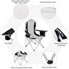 Folding Fishing Camping Chair with Cup Holder Side Bag-Gray