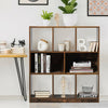 Open Compartments Industrial Freestanding Bookshelf-Brown