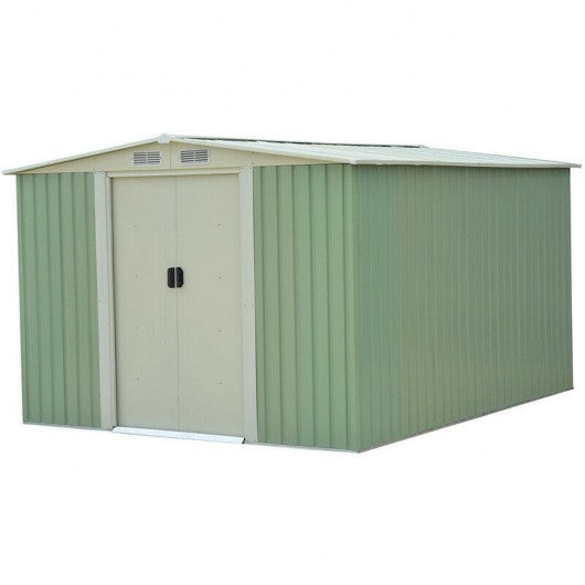 Galvanized Steel Garden Storage Shed Tool House-Green