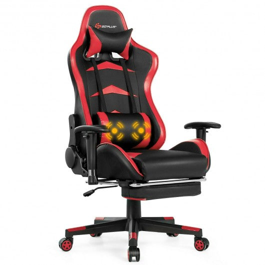 Massage Gaming Chair with Footrest