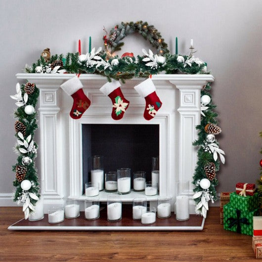 9ft Pre-Lit Artificial Christmas Garland with LED Lights