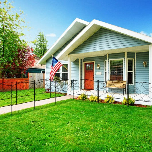 5-Panel 24in x 10ft Folding Decorative Garden Fence