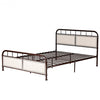 Queen size Metal Bed Frame Platform Bed Upholstered Panel