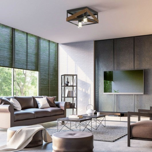 Living Room Adjustable Rustic Ceiling Geometric Lamp