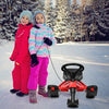 Snow Sled w/ Steering Wheel & Double Brakes Pull Rope Slider