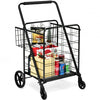 Heavy Duty Folding Utility Shopping Double Cart