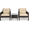 3PCS Outdoor Patio Rattan Conversation Set