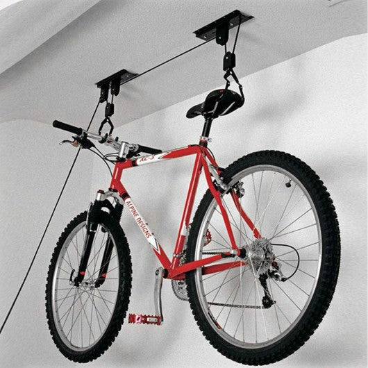 Bicycle Lift Hoist Bike Ceiling Mount Pulley Rack Garage Storage Hooks  Hanger 1X