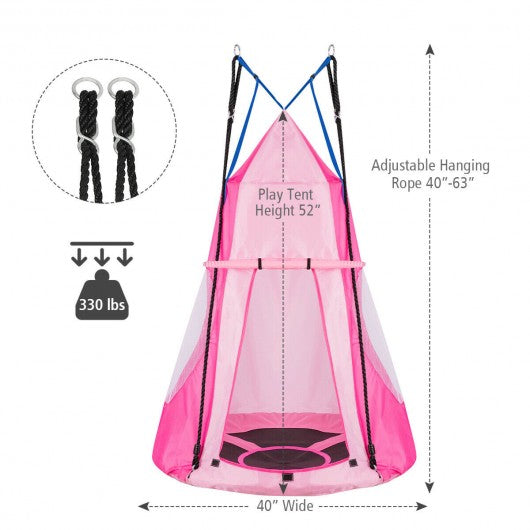 Kids Hanging Chair Swing Tent Set