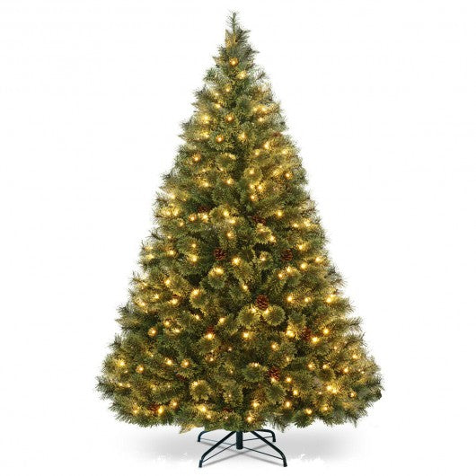 6 ft Pre-Lit PVC Artificial Carolina Pine Tree with LED Lights