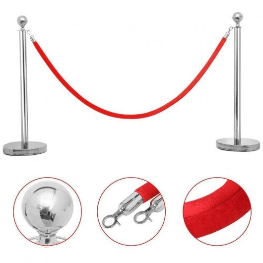 6 pcs Stanchion Posts Queue Pole