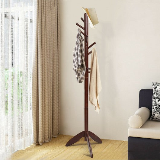 Wooden Free Standing Coat Rack -Walnut