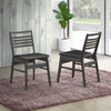 Set of 2 Armless PU Leather Dining Side Chairs-Black