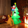 6.5 ft Outdoor Inflatable Christmas Tree Santa Decor with LED Lights