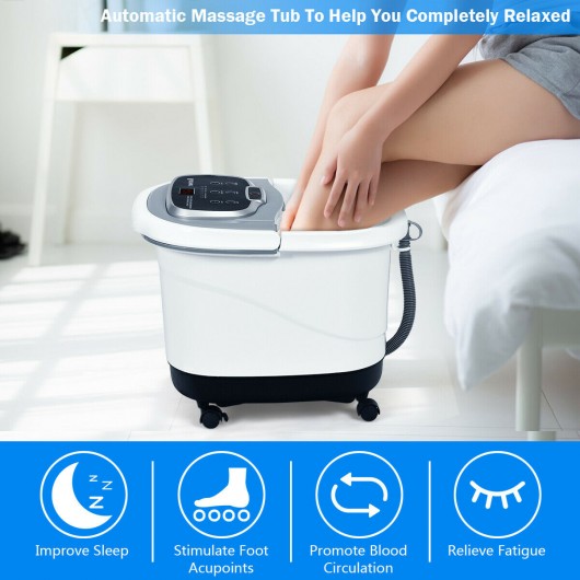 Portable All-In-One Heated Foot Bubble Spa Bath Motorized Massager