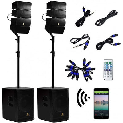 12 Inch 4000Watt Powered PA Speaker Combo Set