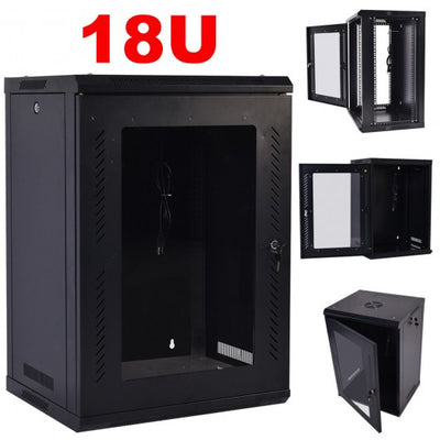 18U Wall Mount Network Server Data Cabinet w/ Fan