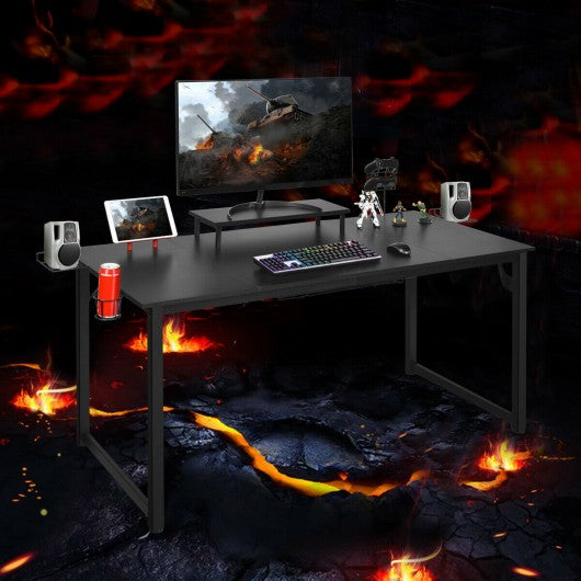 63 inch Gaming Desk with Monitor Shelf Tablet Board