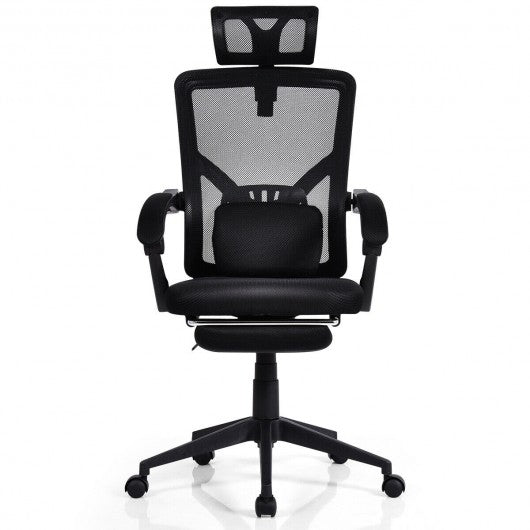 High Back Office Recliner Chair with Adjustable Headrest and Footrest