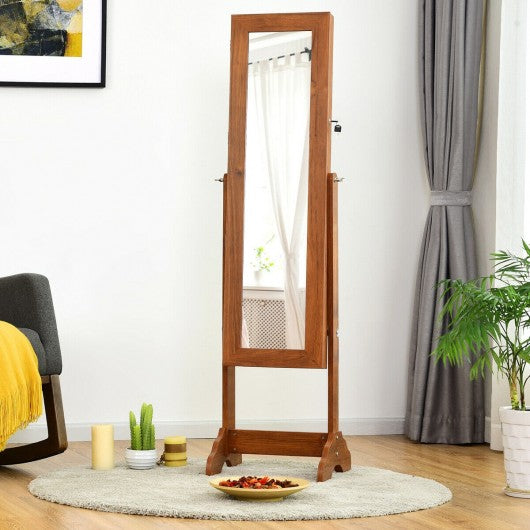 Lockable Jewelry Cabinet Armoire Standing Jewelry Holder Organizer