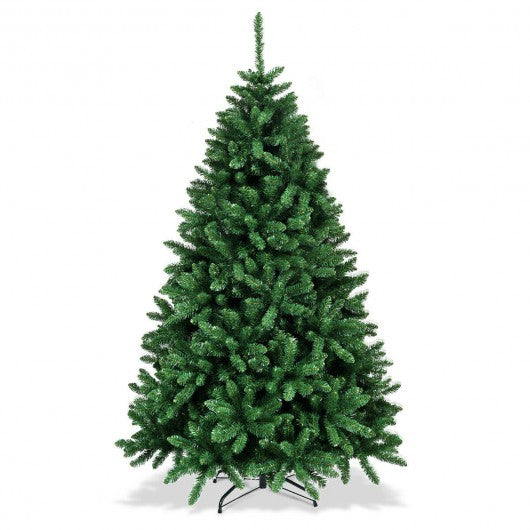 6 Ft Hinged Artificial Christmas Tree with Solid Metal Stand
