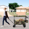 Collapsible Garden Folding Wagon Cart with Canopy