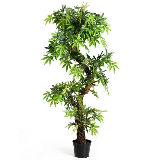 5-Feet Artificial Keel Red VineGreen Leaves Bonsai