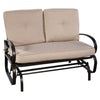Outdoor Patio Cushioned Rocking Bench Loveseat