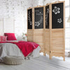 4-Panel Folding Privacy Room Divider Screen with Chalkboard