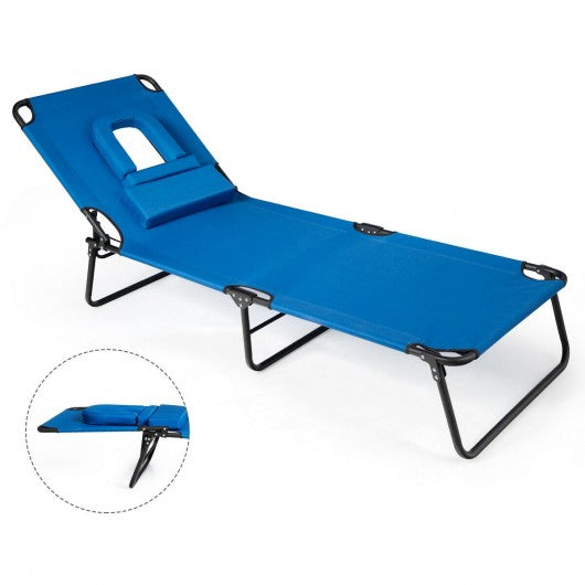 Folding Chaise Lounge Chair Bed Adjustable Outdoor Recliner