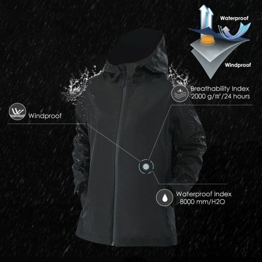 Women's Waterproof & Windproof Rain Jacket with Velcro Cuff