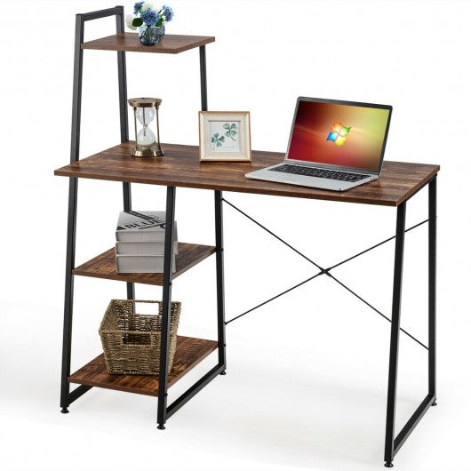 Computer Desk with Shelves Study Writing Desk Workstation Bookshelf