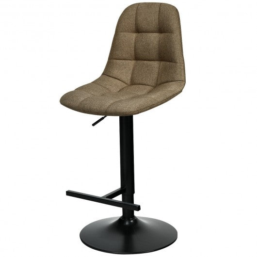 2Pcs Adjustable Bar Stools Swivel Counter Height Linen Chairs