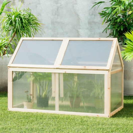 Outdoor Indoor Garden Wooden Cold Frame Greenhouse