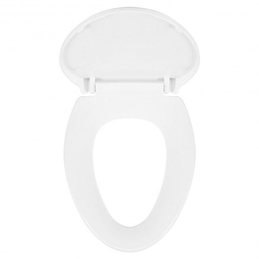 Elongated Slow-Close Toilet Seat with Non-Slip Seat