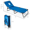 Folding Chaise Lounge Chair Bed Adjustable Outdoor Recliner
