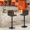 Set of 2 Adjustable Swivel Counter Chairs with Footrest and Back Base