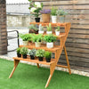 4 Tiers Wood Ladder Step Flower Pot Holder Plant Stand