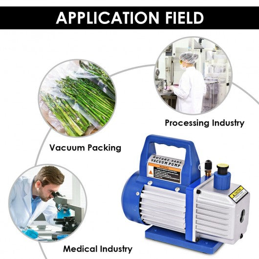 4CFM 1/3HP Air Vacuum Pump HVAC Refrigeration Kit AC Manifold Gauge Set R134