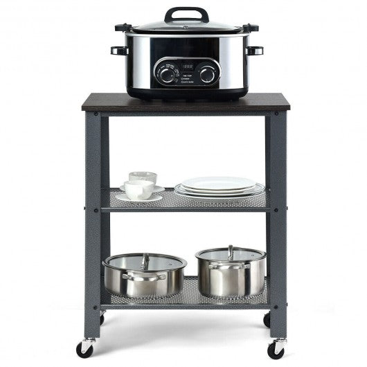 3-Tier Kitchen Utility  Industrial Cart with Storage