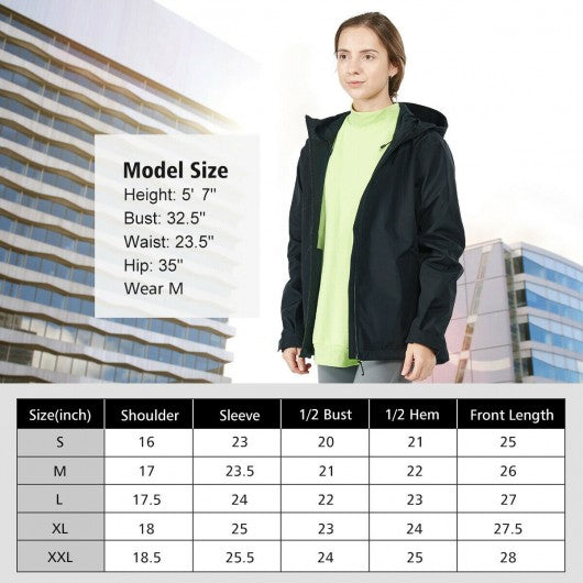 Women's Waterproof & Windproof Rain Jacket with Velcro Cuff